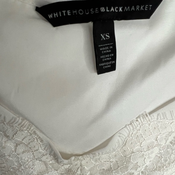 White House Black Market Women’s White Lace Sleeveless Top - Picture 3 of 3